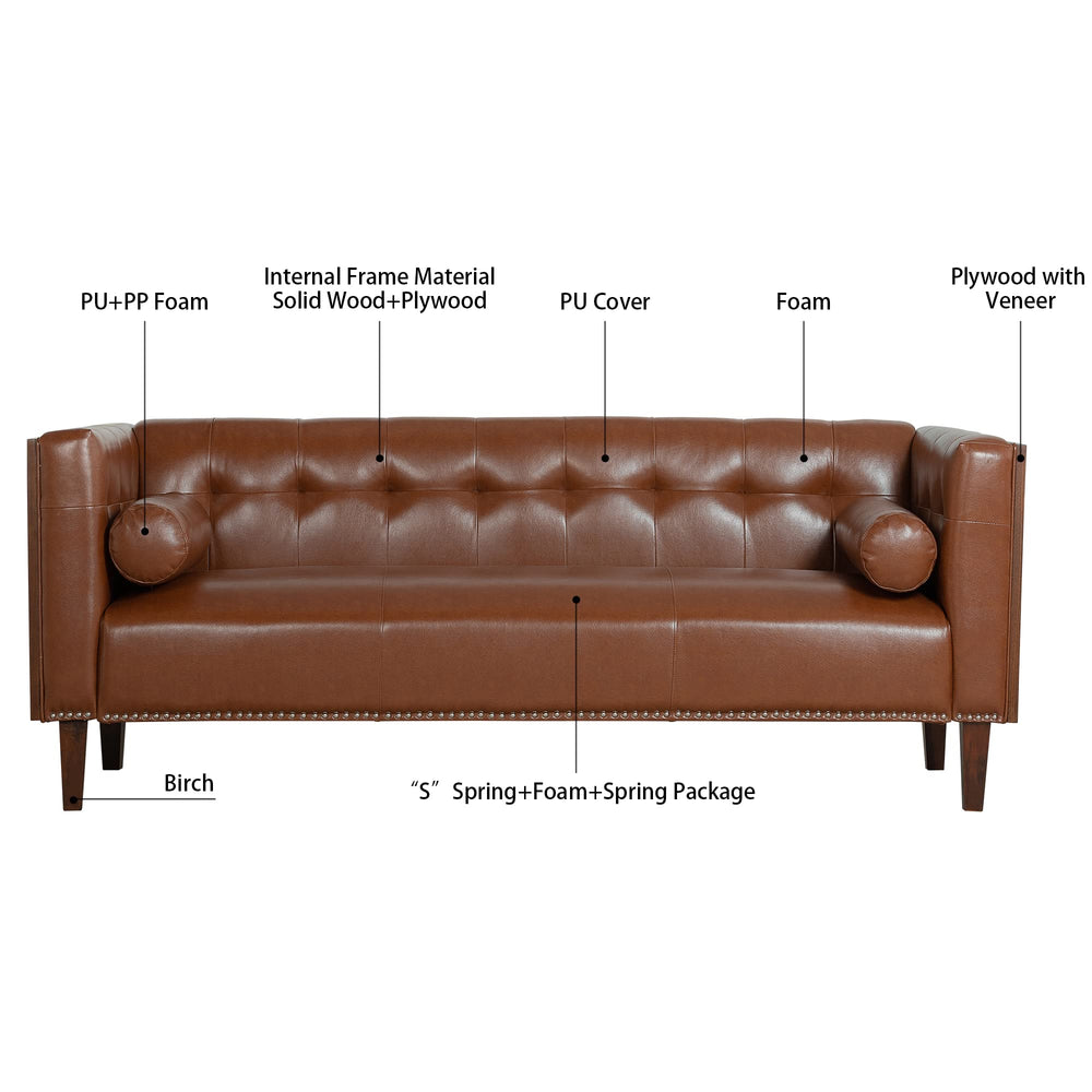 78.74" Wooden Arm 3 Seater Sofa - From Where - 