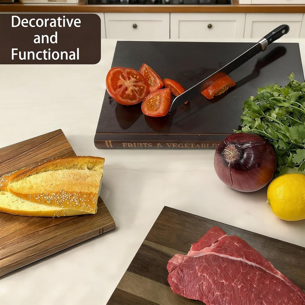 Acacia Wood Cutting Board Set with Stand