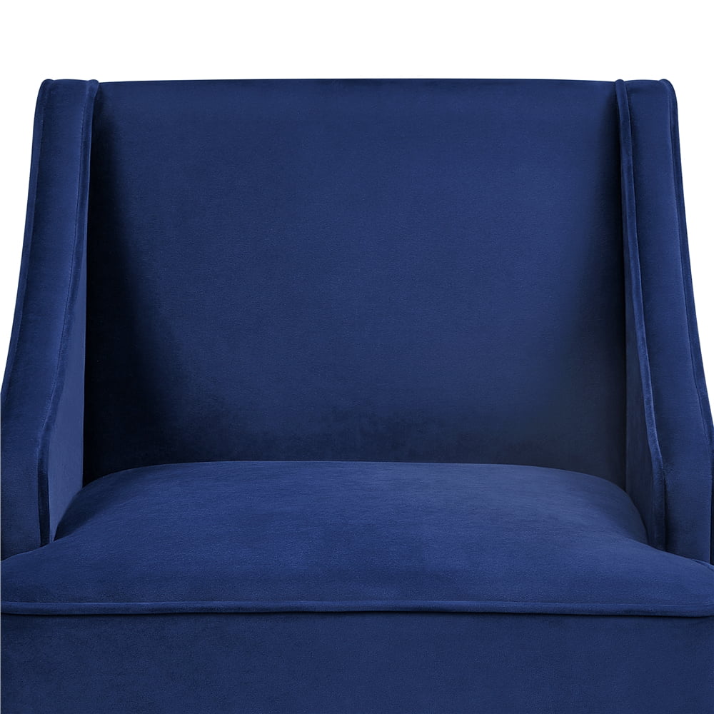 Yaheetech Modern Armchair, Mid-century Upholstered Velvet Accent Chair for Living Room, Blue