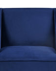 Yaheetech Modern Armchair, Mid-century Upholstered Velvet Accent Chair for Living Room, Blue