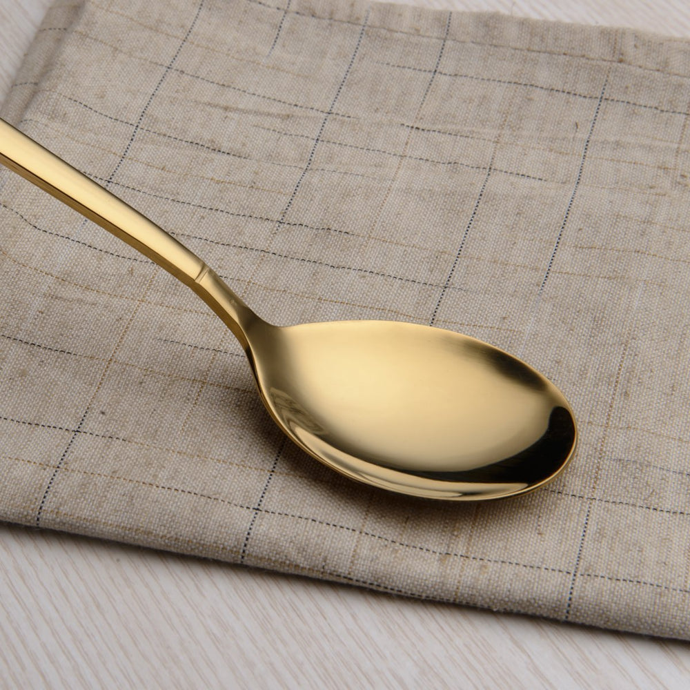 20 Pieces Gold Plated Stainless Steel Flatware Set, Sliverware Cutlery Set Service for 4, Mirror Polished