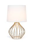 Mod Lighting and Decor Geometrical Wired Table Lamp with Tapered Shade - 19.75" - Bronze and White