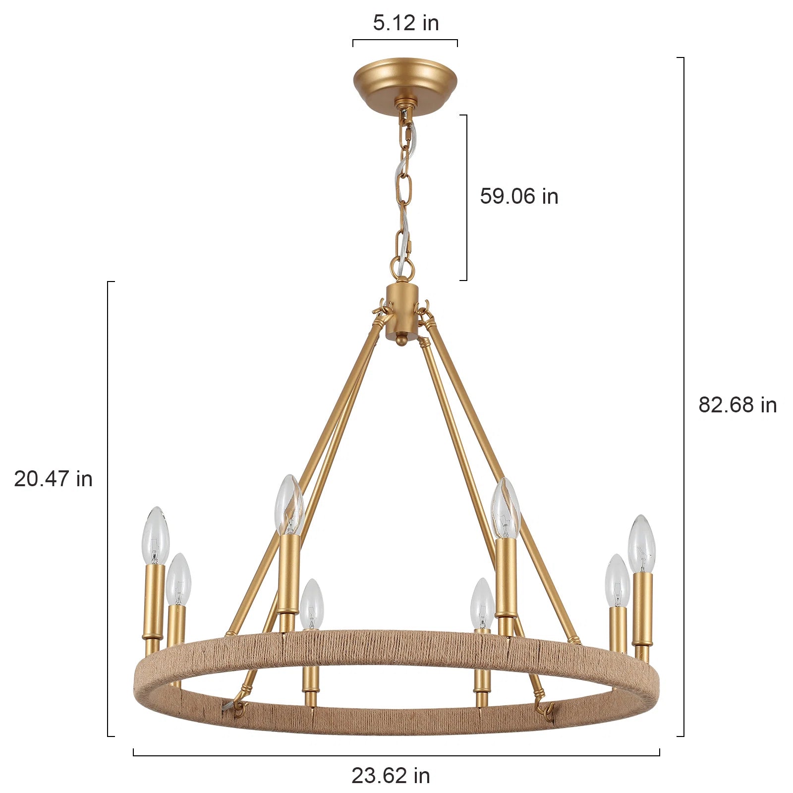 8 - Light Wagon Wheel Chandelier - From Where - 