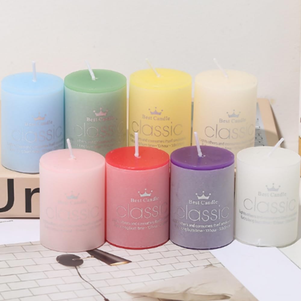 8 Pack Scented Dripless Pillar Candles - From Where - 
