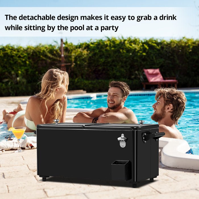 80 Qt Outdoor Rolling Cooler Cart - From Where - 
