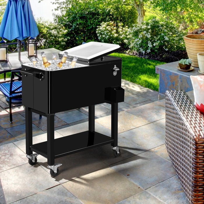 80 Qt Outdoor Rolling Cooler Cart - From Where - 