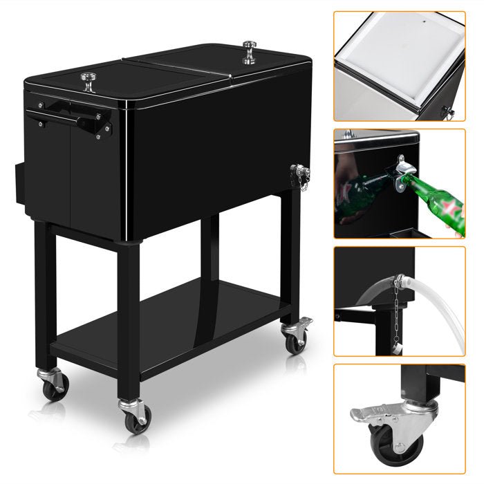 80 Qt Outdoor Rolling Cooler Cart - From Where - 