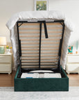 Velvet Wingback Storage Bed