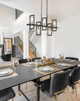 Black Gold 5 Light Linear Chandelier