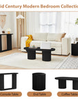 Fluted Round Side Table with Storage