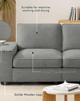 3-Seater Modular Sofa with Seats Storage