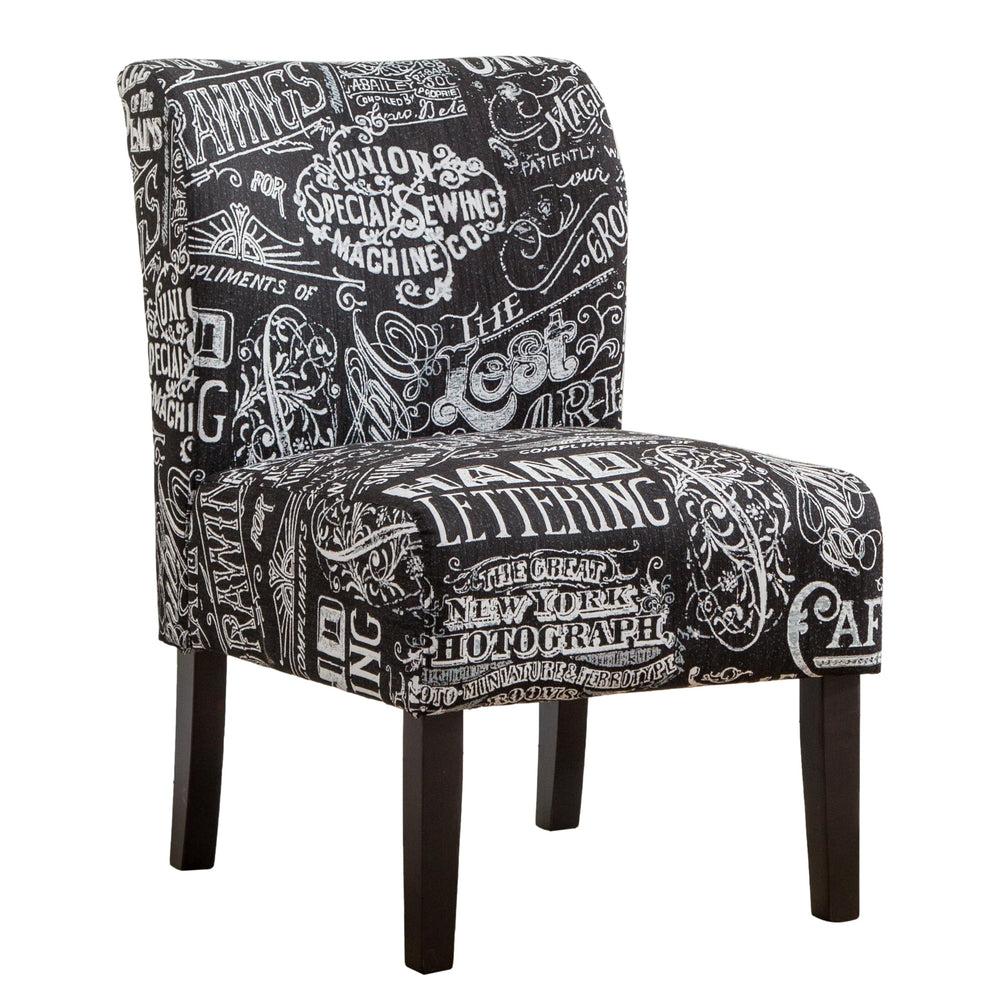 Fabric Armless Contemporary Accent Chair