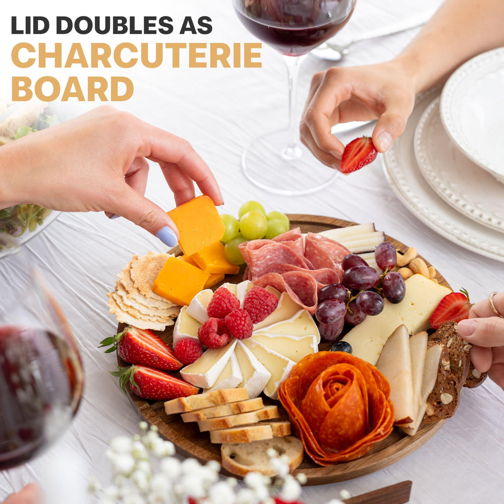 Oria Cook Large Glass Salad Bowl with Lid Set