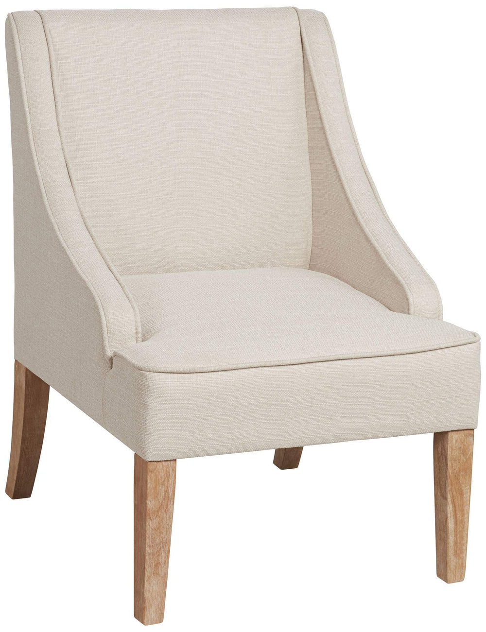Ivory Fabric Swoop Arm Chair