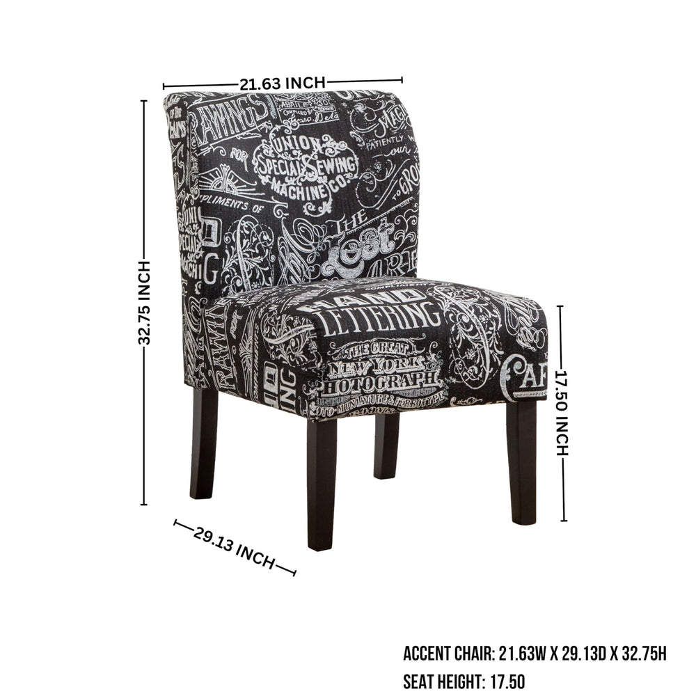 Fabric Armless Contemporary Accent Chair