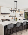 Black Gold 5 Light Linear Chandelier