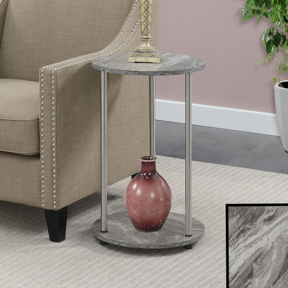 2-Tier Round End Table