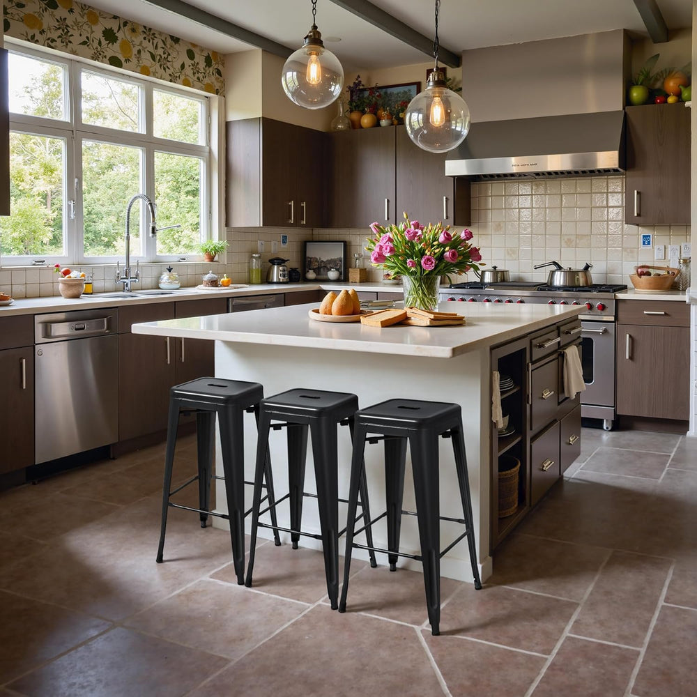 Metal Bar Stools (Set of 4)