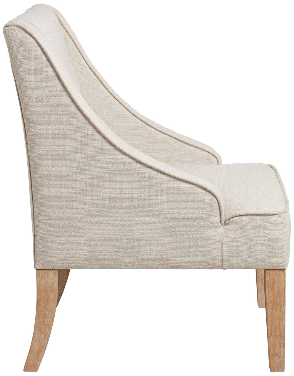 Ivory Fabric Swoop Arm Chair