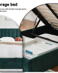 Velvet Wingback Storage Bed