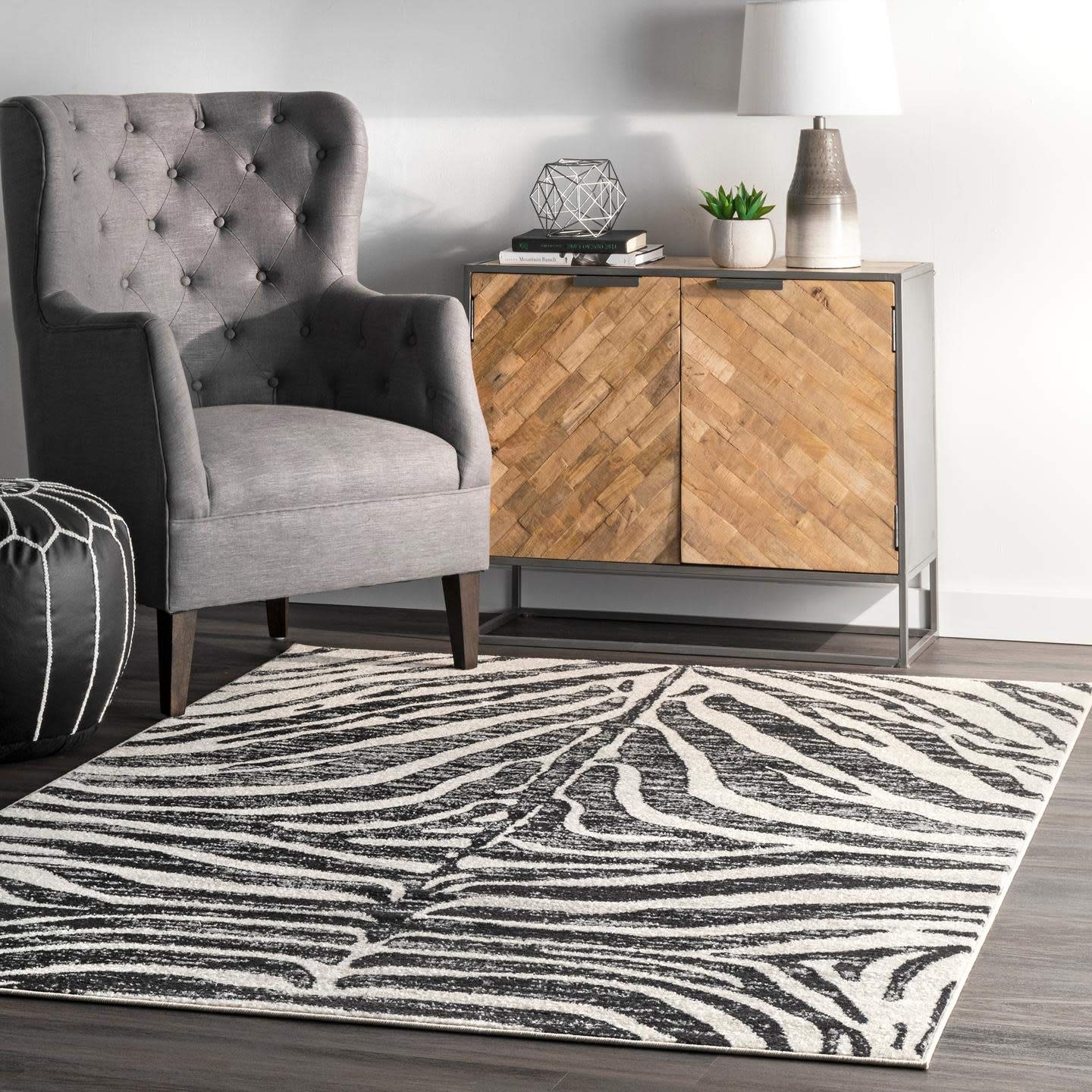 Contemporary Zebra Stripes Area Rug