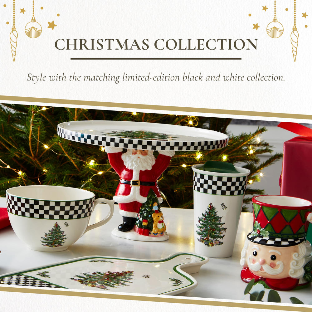 Spode Black White Jumbo Christmas Tree Mug