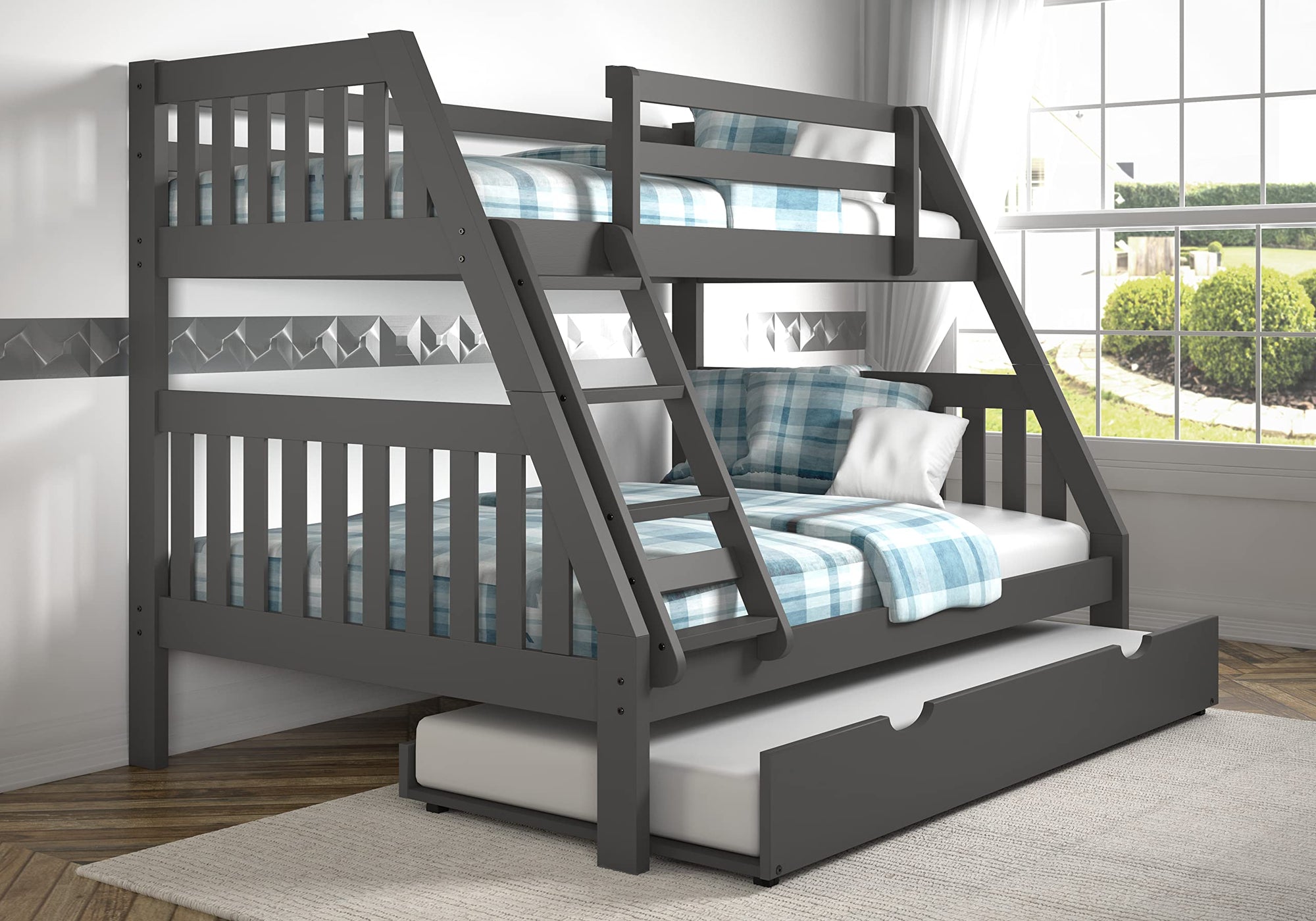 Twin Over Full Bunkbed with Trundle
