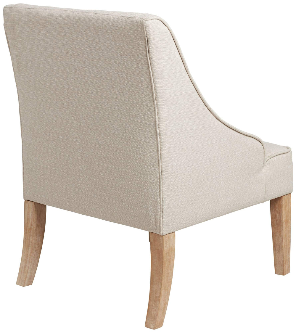 Ivory Fabric Swoop Arm Chair