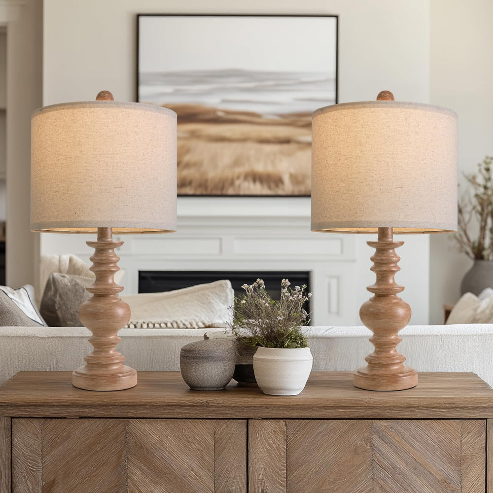 20" Rustic Bedside Lamps (Set of 2)