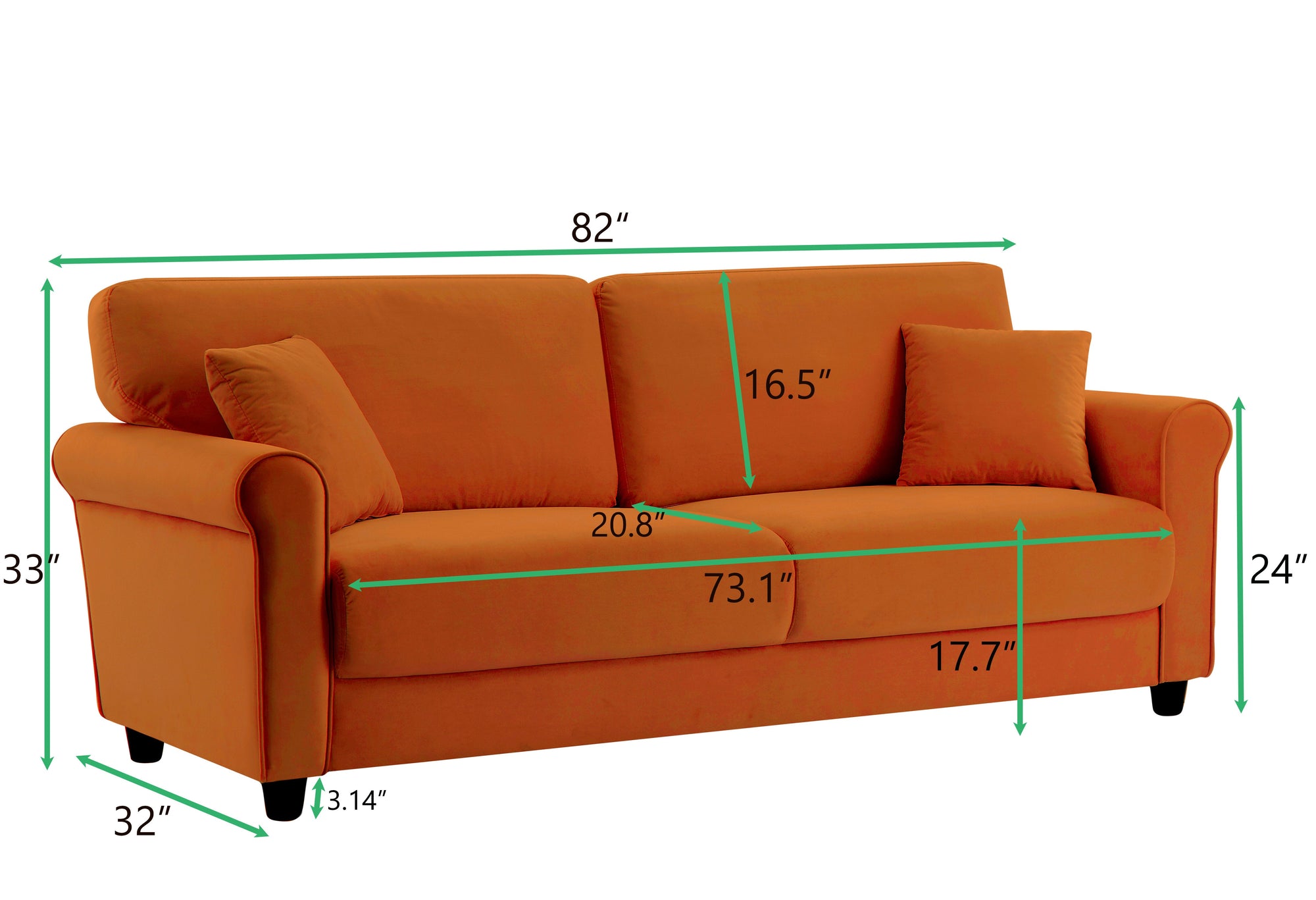 82&quot; Cloud Couch with Toss Pillow - From Where - 