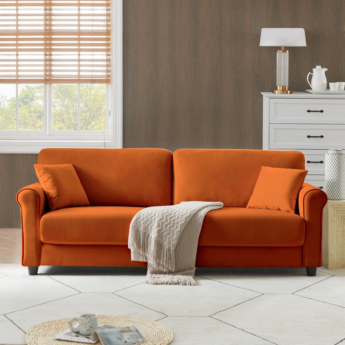 82" Velvet Upholstery Couch Sofa - From Where - 