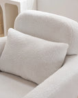 Teddy Fabric Upholstered Single Sofa with Ottoman