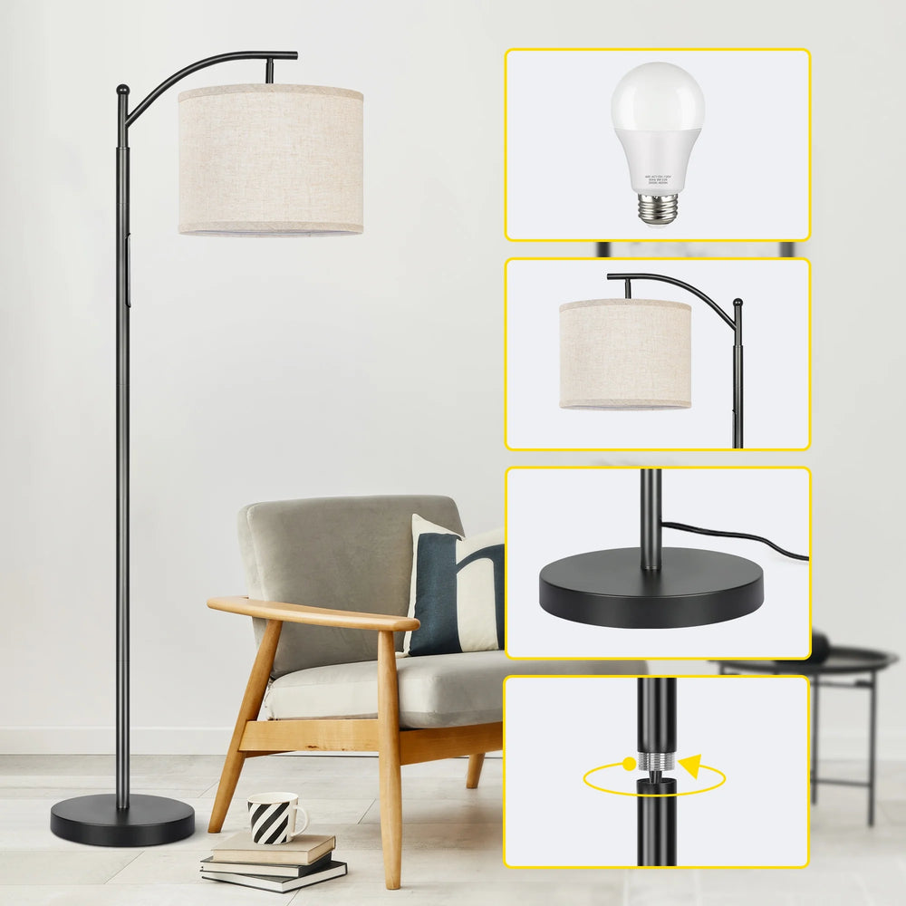 63" Dimmable Arc Floor Lamp