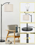 63" Dimmable Arc Floor Lamp