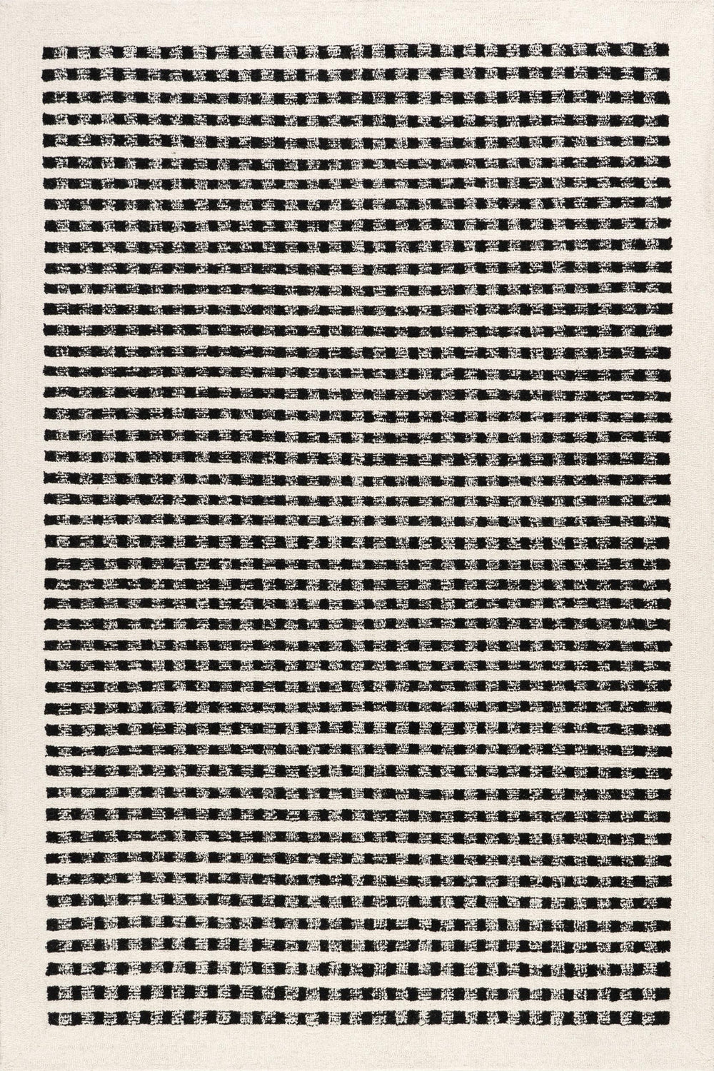 Kristie Wool Striped Area Rug Ivory Modern Durable Handmade Floor Covering