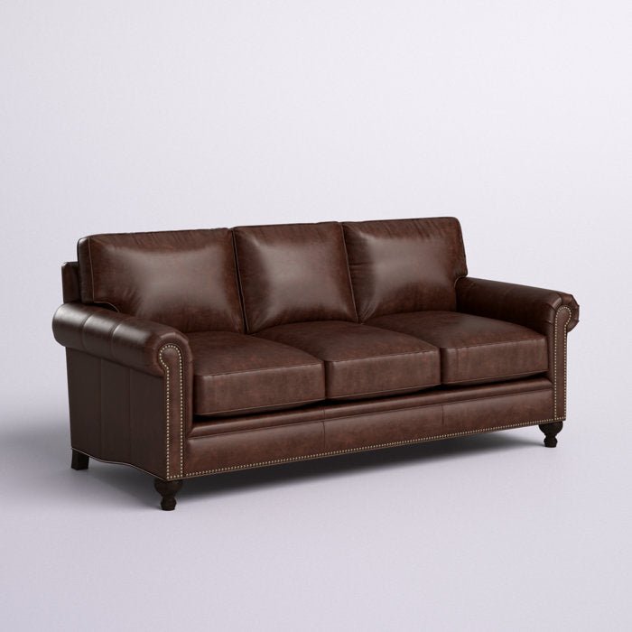 84" Genuine Leather Sofa - From Where - 