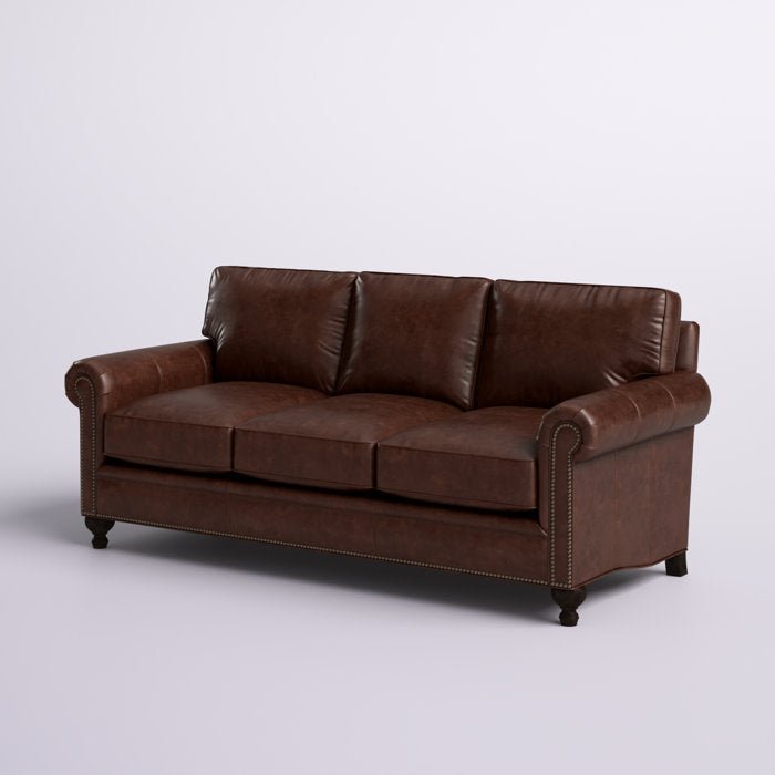 84" Genuine Leather Sofa - From Where - 