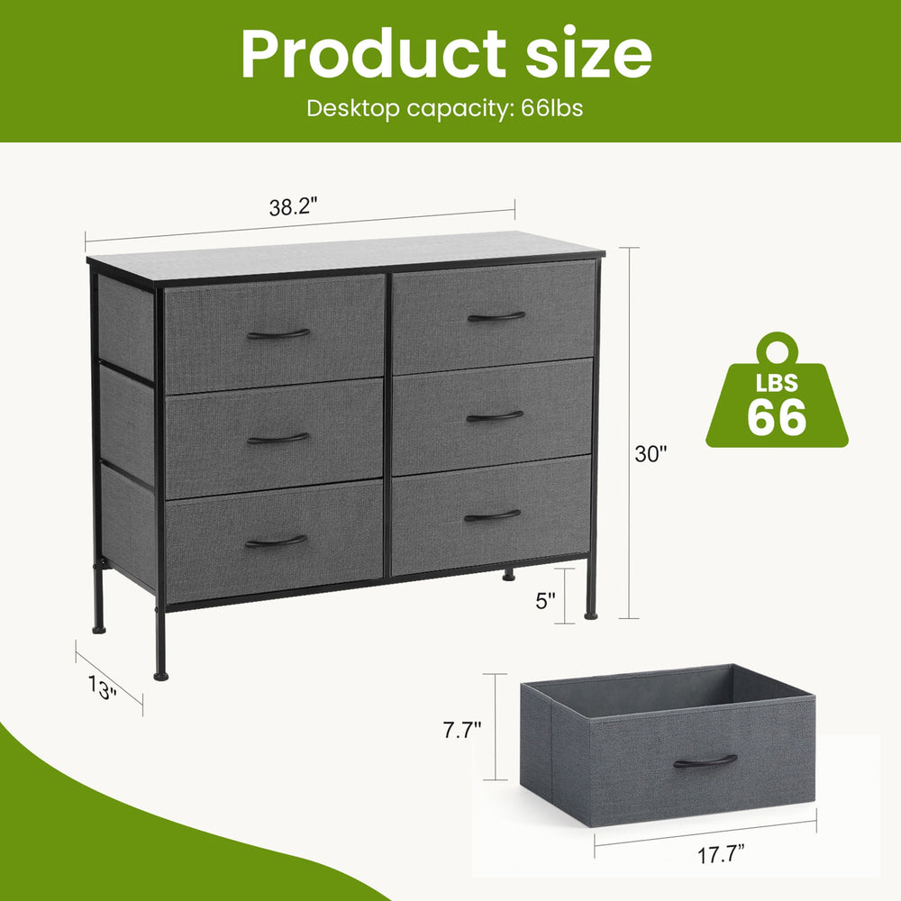 https://www.walmart.com/ip/JOINSUN-6-Drawers-Dresser-Storage-Organizer-Units-for-Clothing-Closet-Fabric-Bins-Wood-Top-Steel-Frame-Lightweight-Gray/15053002404