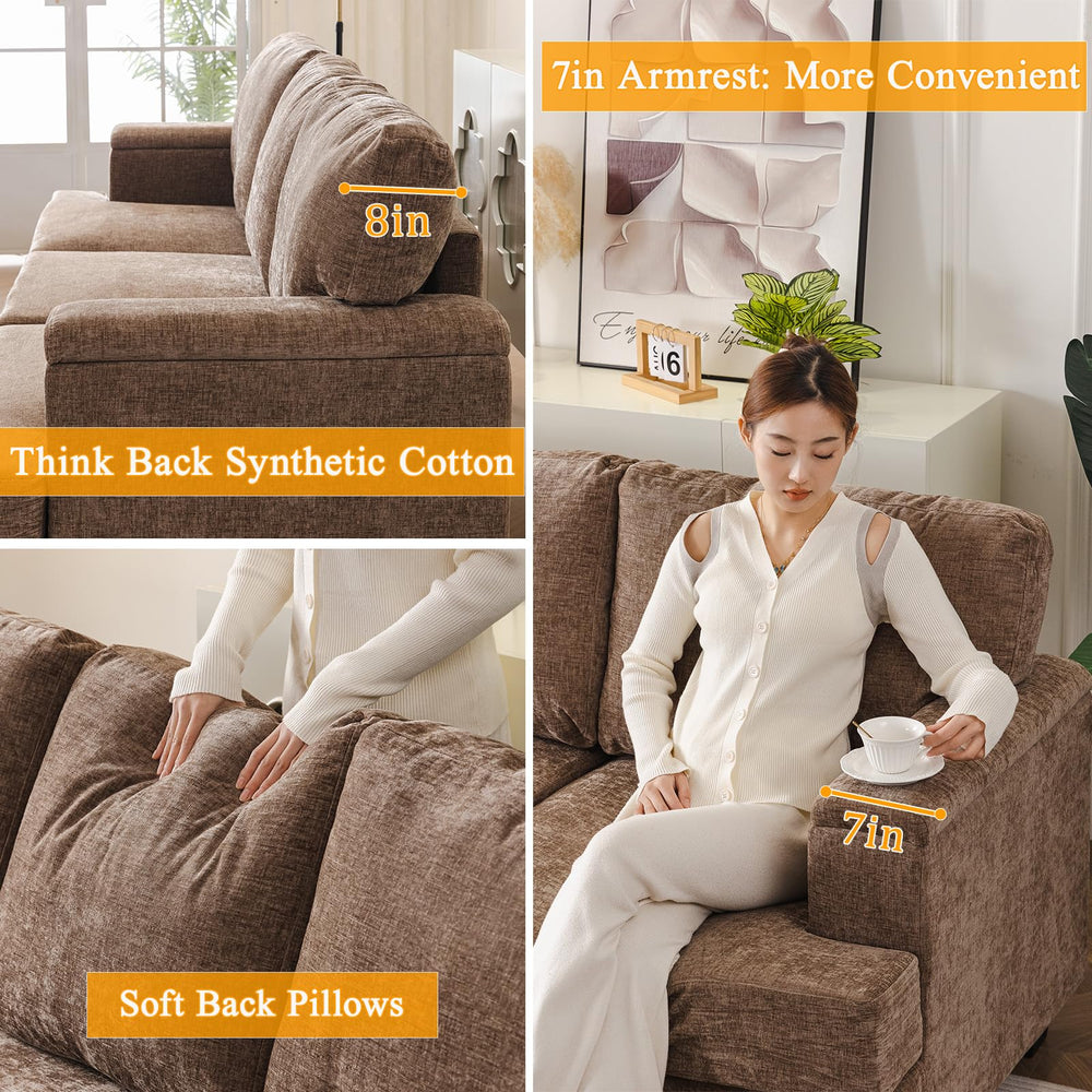 85" L Shaped Couch with Ottoman - From Where - 