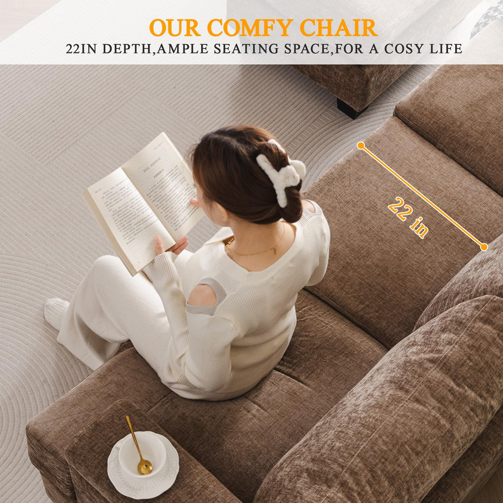 85" L Shaped Couch with Ottoman - From Where - 