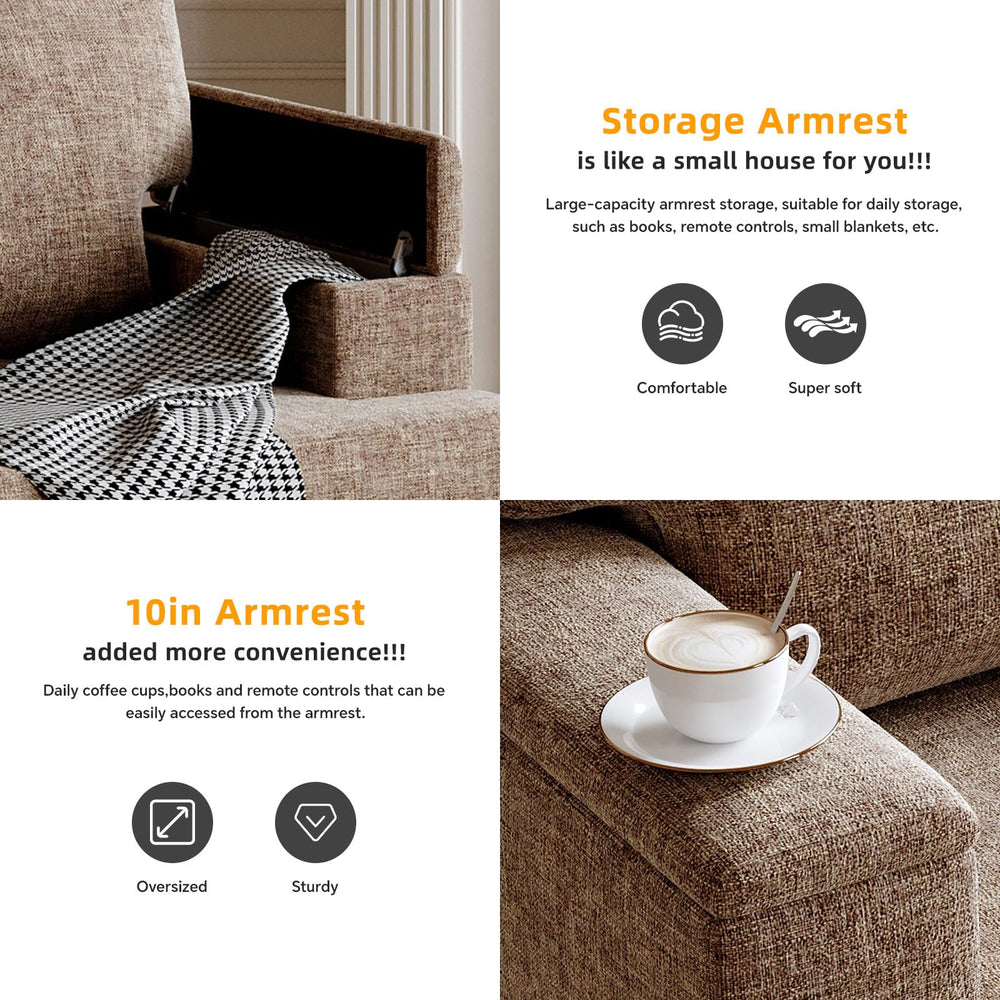 85" L Shaped Couch with Ottoman - From Where - 