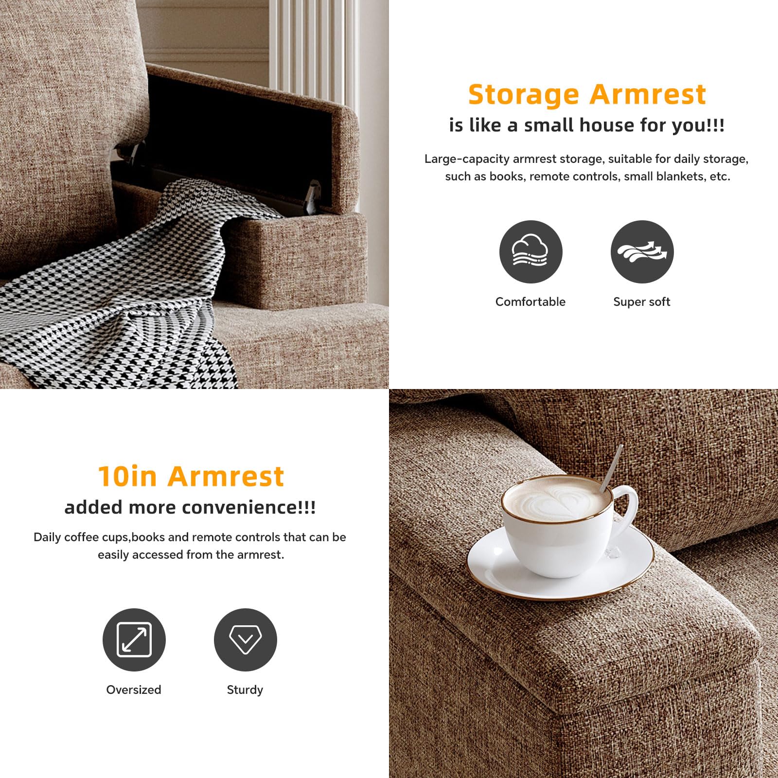 85&quot; L Shaped Couch with Ottoman - From Where - 