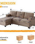 85" L Shaped Couch with Ottoman - From Where - 