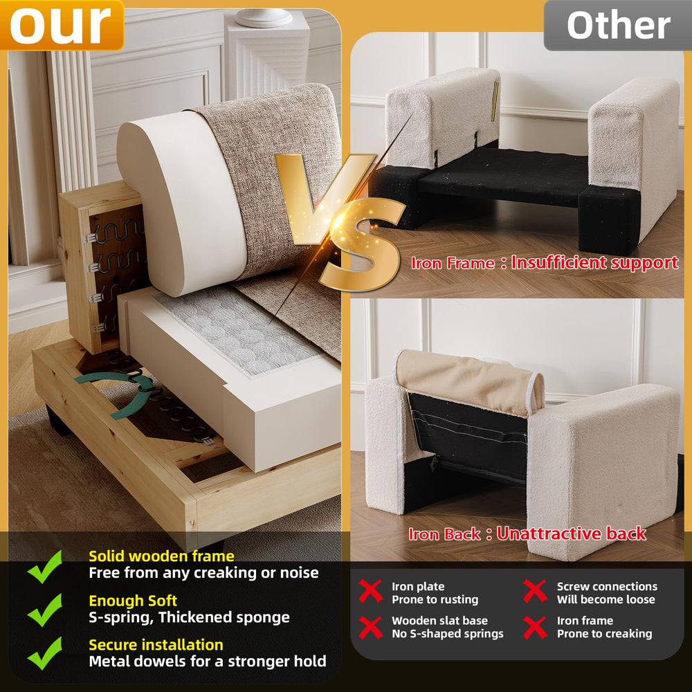 85" L Shaped Couch with Ottoman - From Where - 