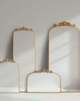 20" x 30" Filigree Arch Metal Wall Mirror Decor in Gold