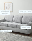 88" Upholstered Rolled Arm Sofa - From Where - 