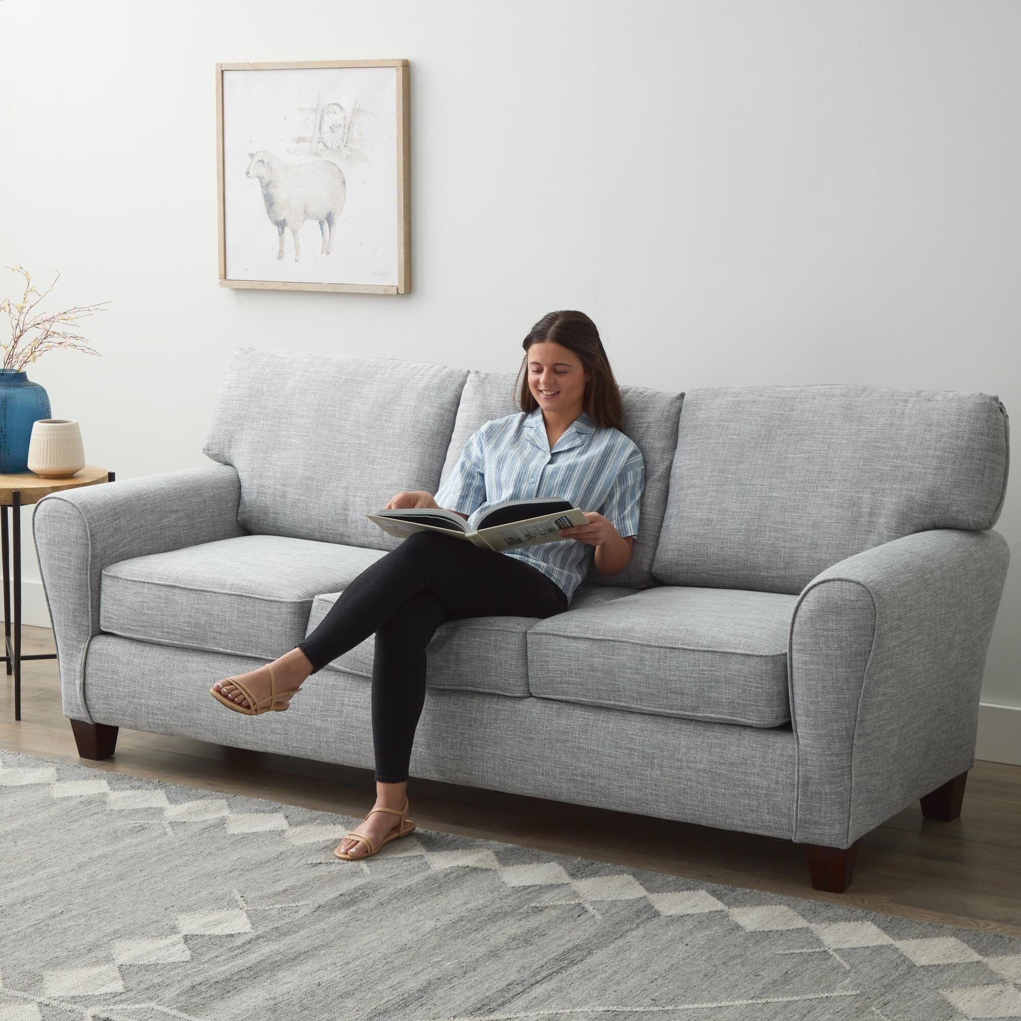88" Upholstered Rolled Arm Sofa - From Where - 