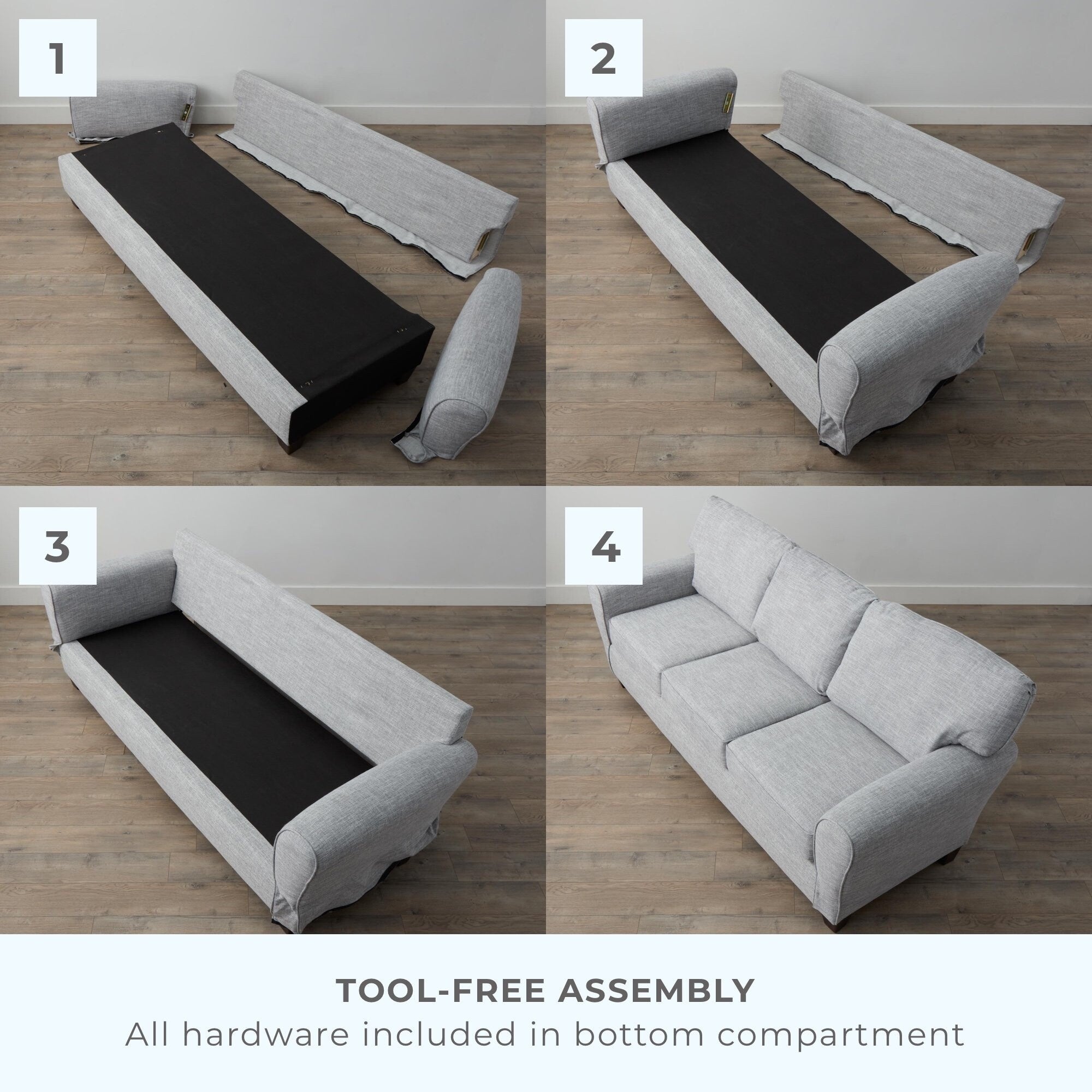 88&quot; Upholstered Rolled Arm Sofa - From Where - 
