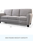 88" Upholstered Rolled Arm Sofa - From Where - 
