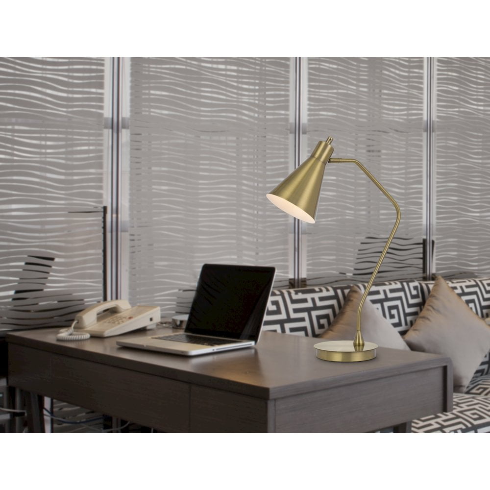 Cal Lighting Type A led bulb 12W max. Capstone task metal table lamp with swivel shade